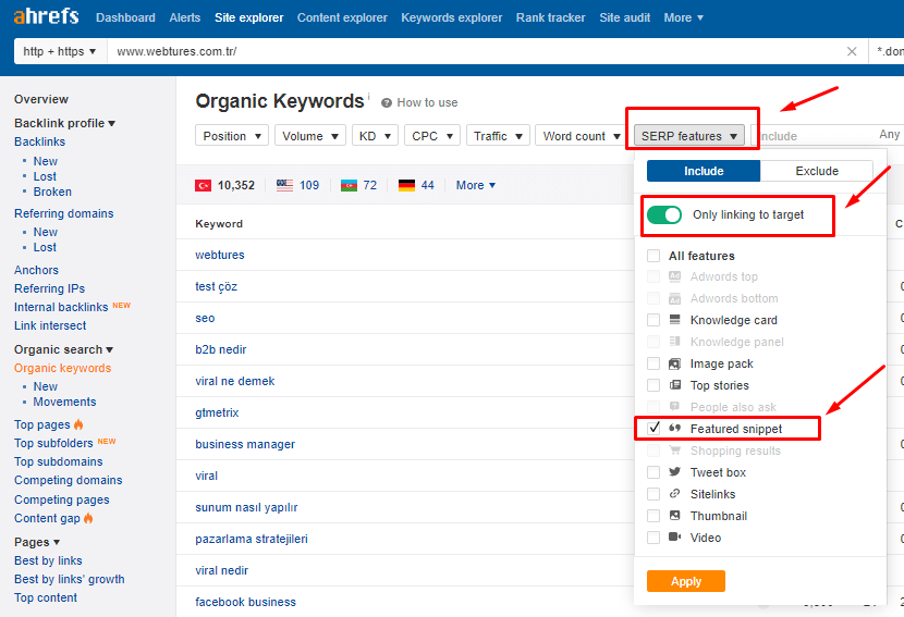 featured snippets
