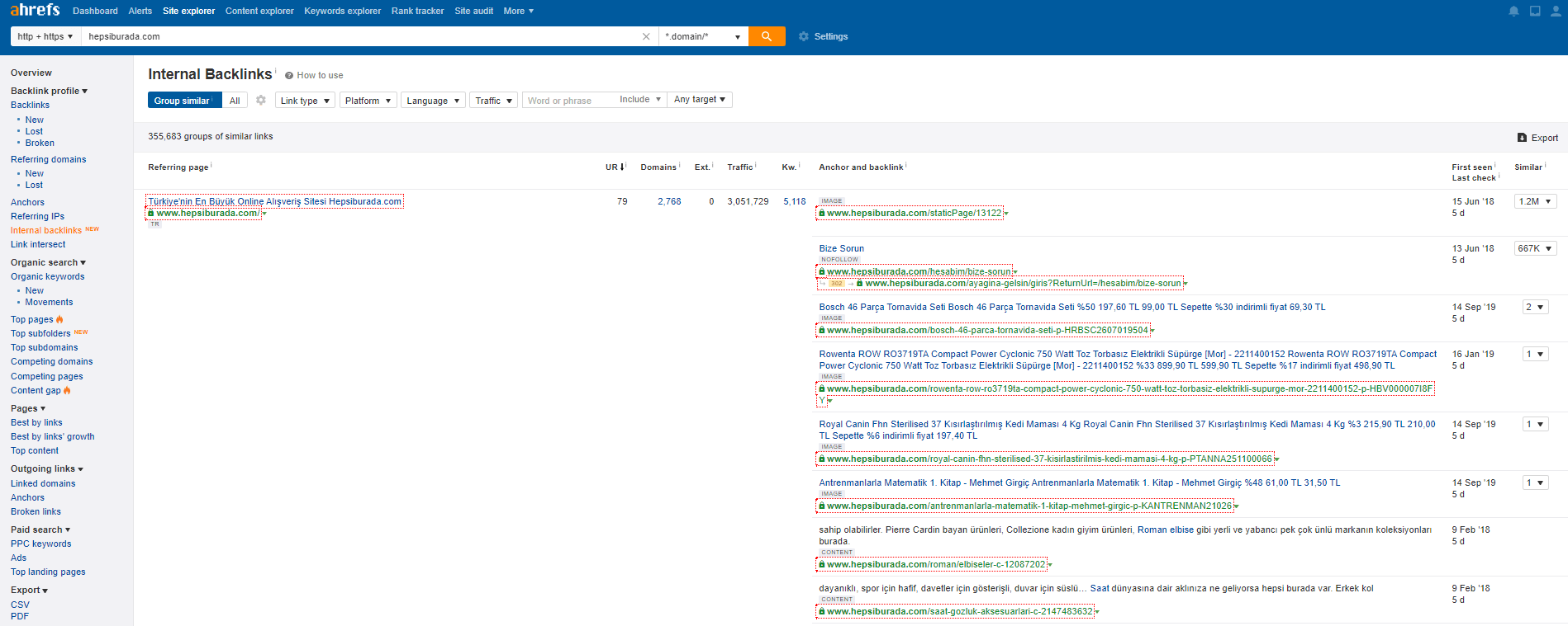 Internal Backlinks