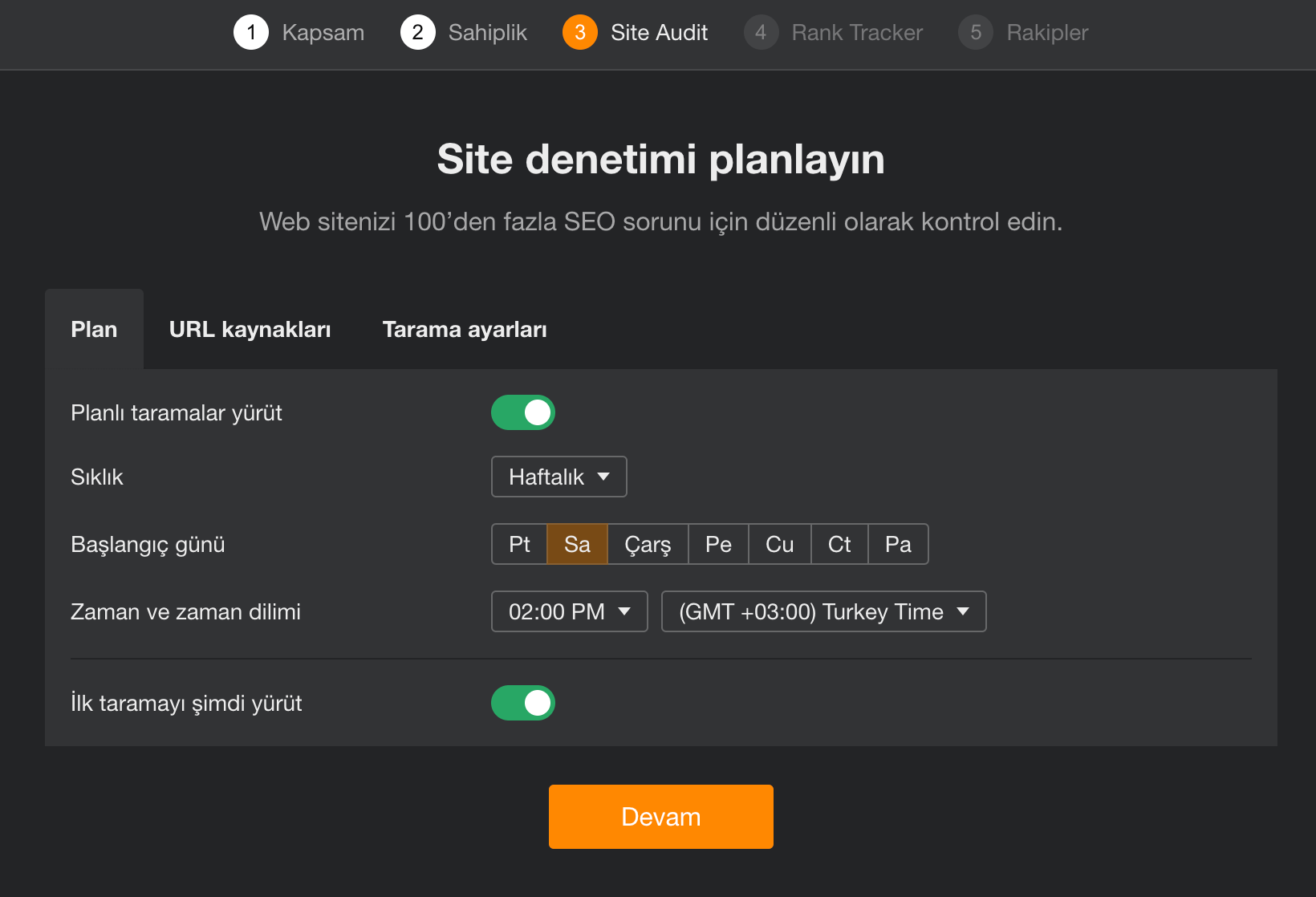 site audit zaman planlama