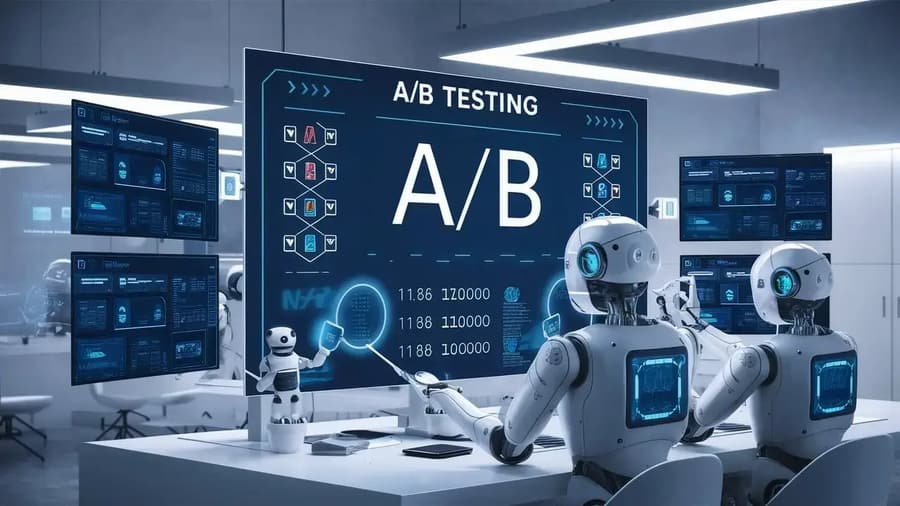 AI tabanlı A/B testinin klasik testten farkını gösteren şema