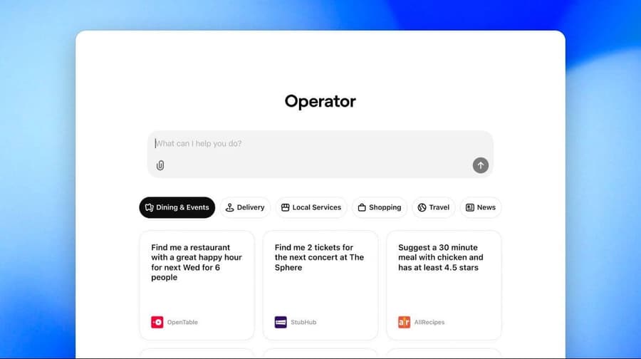 ChatGPT Operator interface