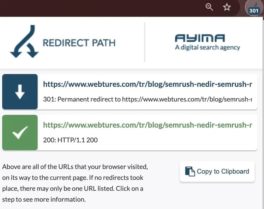 redirect path