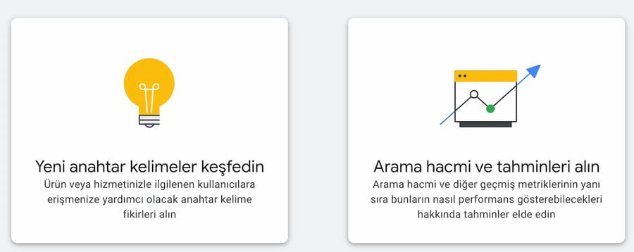 Anahtar kelime keşfi ve hacim tahmini bölümlerinin karşılaştırması