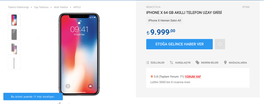 iPhone X price search