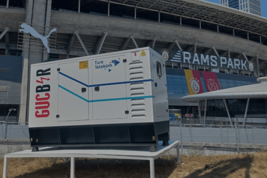 Güçbir jeneratör sahada: RAMS Park stadyum kurulumu