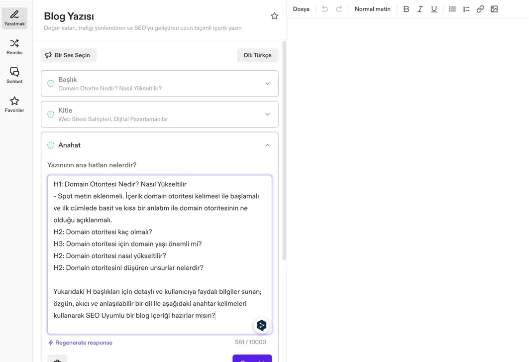 jasper ai ile blog yazısı oluşturma